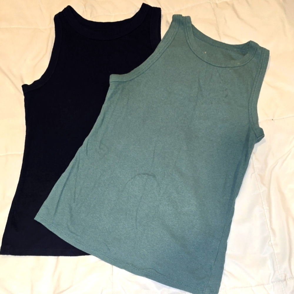 Set Of Sleeveless Tops New Day Sea Green And Navy Blue Tank Top